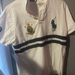 Ralph Lauren White Polo with Black Stripes